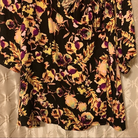 REVOLVE Somedays Lovin Deep End Wrap Dress Black Floral Oversized Mini - Picture 5 of 12